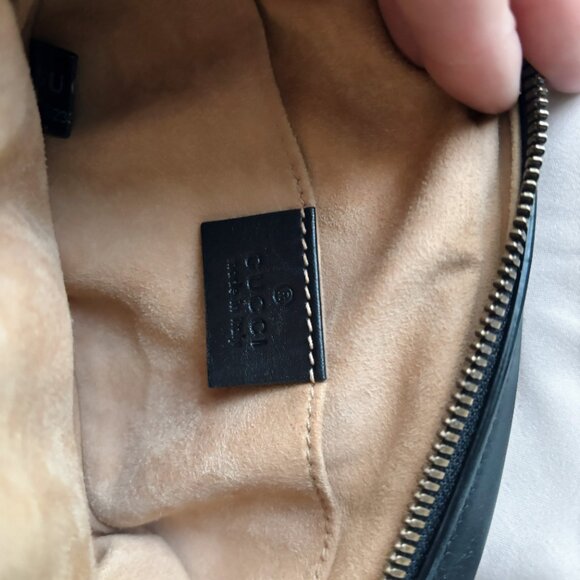 Pre-Owned Gucci GG Marmont Belt Bag Black Calfskin 100/40 Lightly Used - Picture 7 of 8